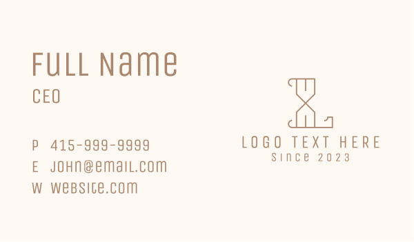Brown Hour Glass Letter L Business Card Design Image Preview