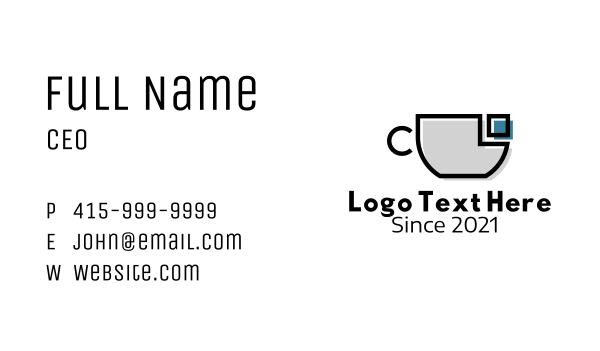 Cubism Coffee CUp Business Card Design Image Preview