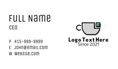 Cubism Coffee CUp Business Card