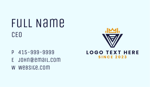 Royal Crown Letter V Business Card Design Image Preview