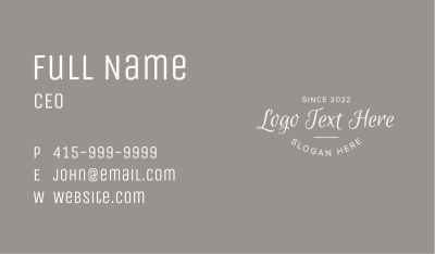 Elegant Script  Wordmark Business Card Image Preview