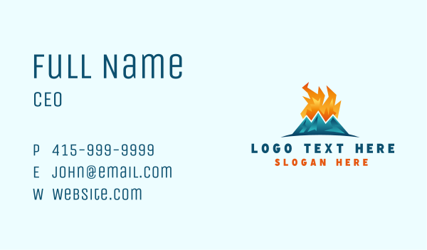 Gas Flame Mountain  Business Card Design Image Preview