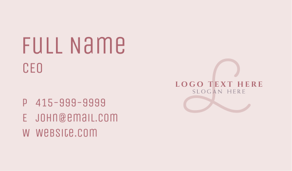 Beauty Elegant Letter Business Card Design Image Preview