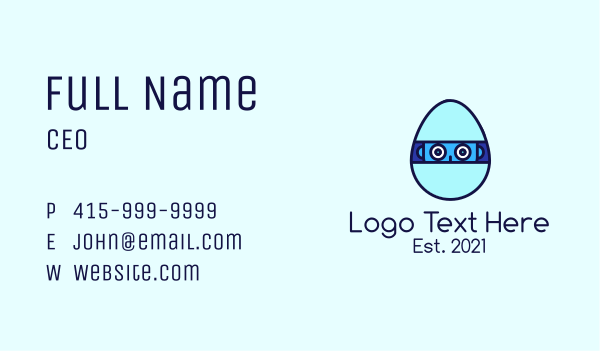 Egg Robot Toy Business Card Design Image Preview