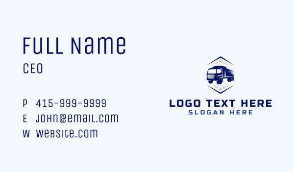 Express Delivery Truck Business Card Design Image Preview