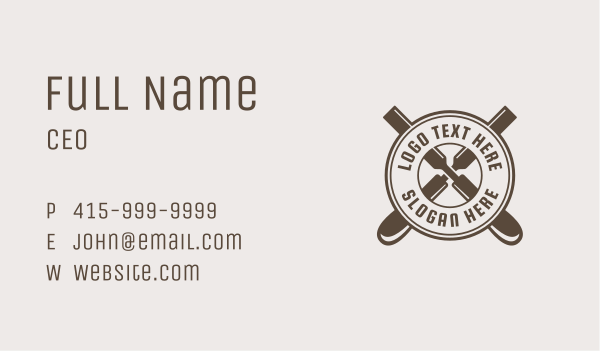 Brown Chisel Woodwork Business Card Design Image Preview