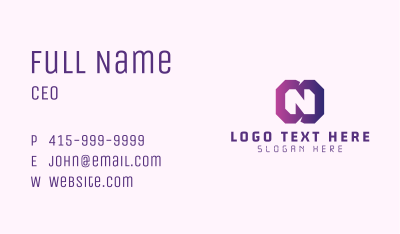 Gradient Letter N Business Card Image Preview