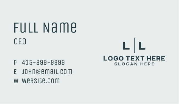 Professional Generic Letter  Business Card Design Image Preview