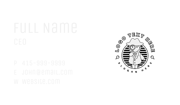 Cute Inspector Detective Business Card Design Image Preview