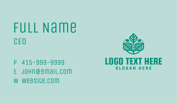 Geometric Natural Leaves Business Card Design Image Preview