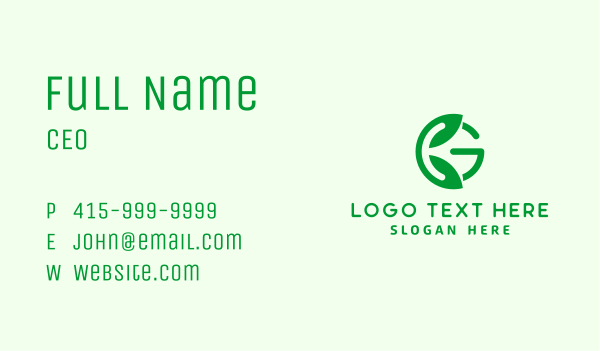 Herb Leaf Hand Letter G Business Card Design Image Preview