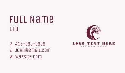 Woman Tree Ecology Business Card Image Preview