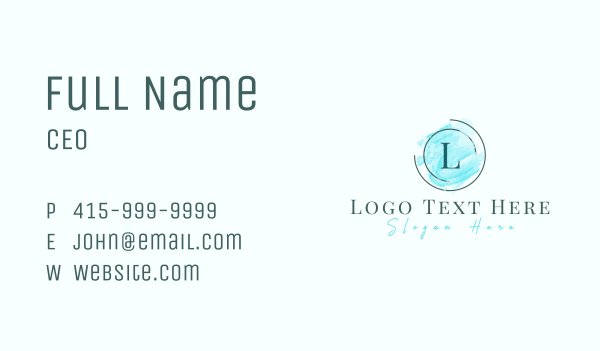 Elegant Boutique Watercolor Lettermark Business Card Design Image Preview