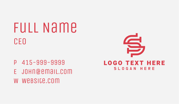 Red Application Letter S Business Card Design Image Preview