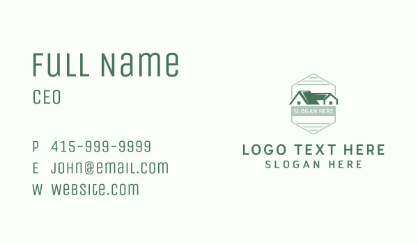 Green House Roof Business Card Design Image Preview