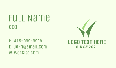 Grass Lawn Care Business Card