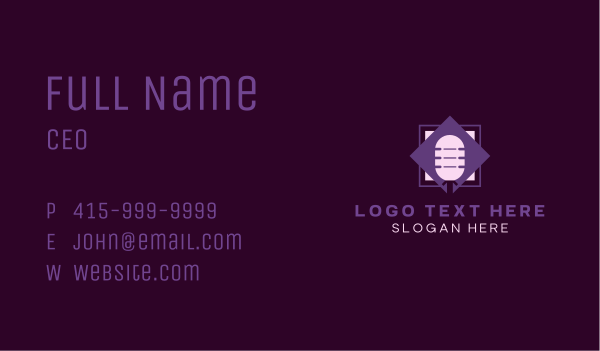 Microphone Podcast Radio Business Card Design Image Preview