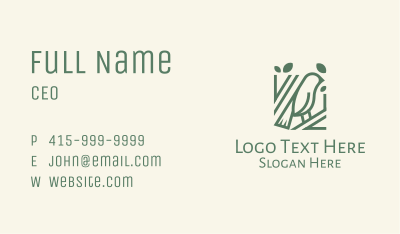 Green Robin Tree Business Card Image Preview