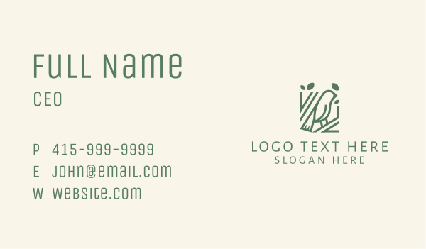 Green Robin Tree Business Card Design Image Preview