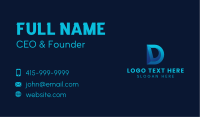 3D Blue Letter D Business Card Image Preview
