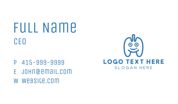 Blue Lung Mascot Business Card Design Image Preview