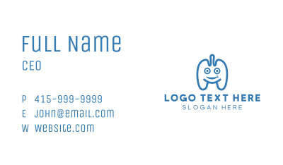 Blue Lung Mascot Business Card Image Preview