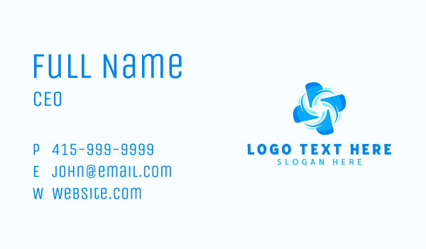 Fan Cooling Turbine Business Card Design Image Preview