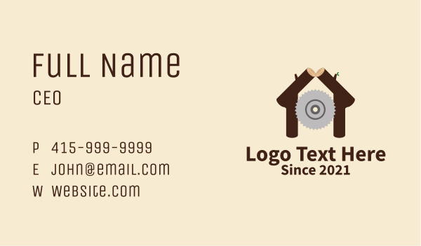 Cabin Woodcutter  Business Card Design Image Preview