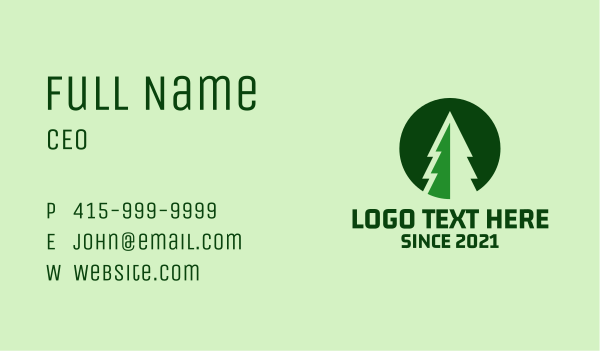 Pine Forest Nature  Business Card Design Image Preview