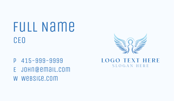 Spiritual Halo Angel Business Card Design Image Preview