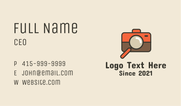 Camera Magnifying Lens Business Card Design Image Preview