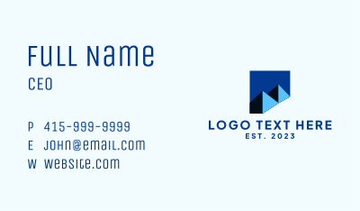 Blue Minimalist Mountain  Business Card Image Preview
