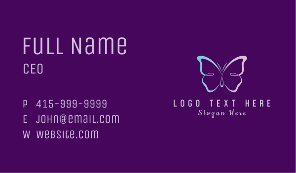 Beauty Wellness Butterfly  Business Card Design Image Preview