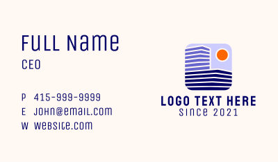 Sunset Building Contractor  Business Card