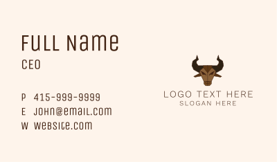 Geometric Brown Bull Business Card Image Preview