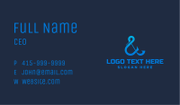 Elegant Blue Ampersand Business Card Image Preview