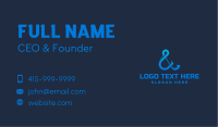 Elegant Blue Ampersand Business Card Image Preview