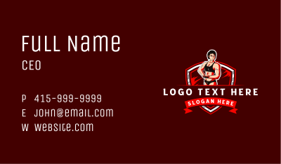 Strong Woman Trainer Business Card Image Preview