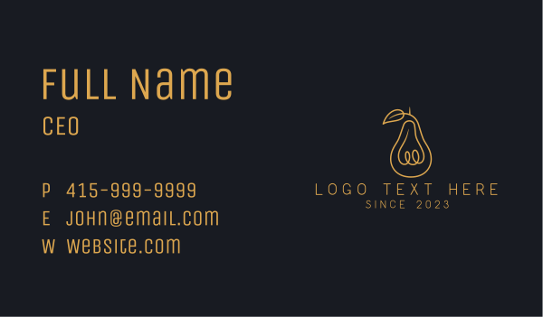 Light Bulb Pear Business Card Design Image Preview