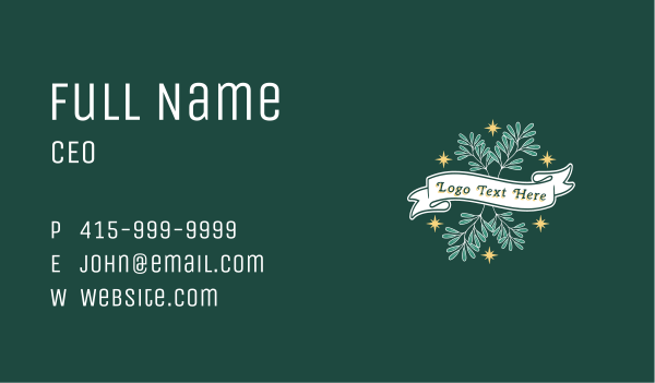 Christmas Mistletoe Banner Business Card Design Image Preview