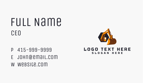 Excavator Digger Machinery Business Card Design Image Preview