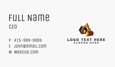 Excavator Digger Machinery Business Card Image Preview