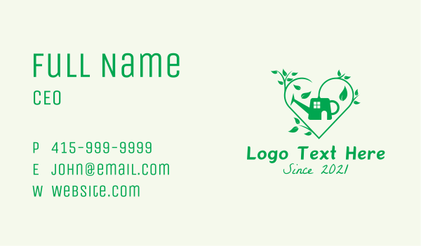 Heart Gardening Sprinkler Business Card Design Image Preview