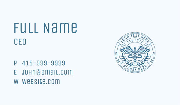 Medical Doctor Caduceus Business Card Design Image Preview