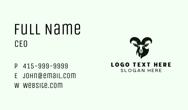 Mountain Ram Goat  Business Card Design Image Preview