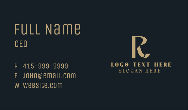 Luxury Upscale Boutique Letter R Business Card Design Image Preview