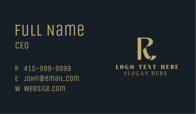 Luxury Upscale Boutique Letter R Business Card Image Preview