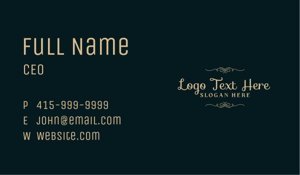 Elegant Wedding Wordmark Business Card Design Image Preview