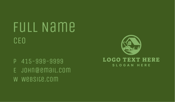 House Lawn Mower Equipment Business Card Design Image Preview