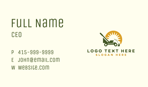 Lawn Mower Yard Maintenance Business Card Design Image Preview